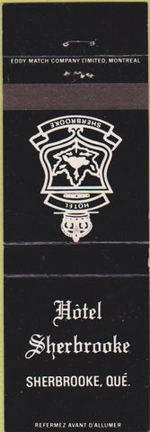 Matchbook Cover - Hotel Sherbrooke QC