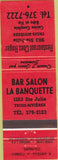 Matchbook Cover - Bar Salon Trois Rivieres WEAR