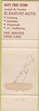 Matchbook Cover - El Rancho Motel Niagara Falls Canada