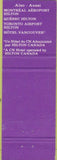 Matchbook Cover - Le Reine Elizabeth Queen Montreal QC