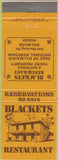 Matchbook Cover - Blackets Restaurant Balmain Australia