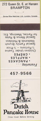 Matchbook Cover - Dutch Pancake House Brampton
