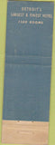 Matchbook Cover - Book Cadillac Hotel Detroit MI WEAR