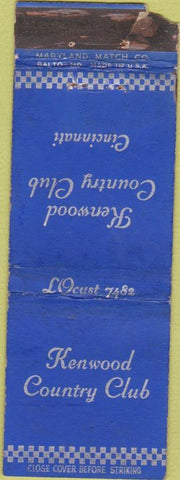 Matchbook Cover - Kenwood Country Club Cincinnati OH POOR