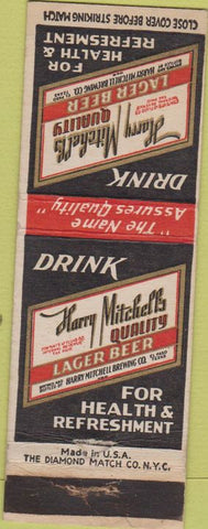 Matchbook Cover - Harry Mitchell's Beer El Paso TX