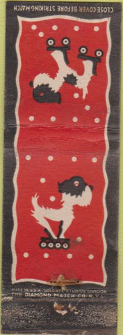 Matchbook Cover - Dog On Roller Skates Colgate Studios WORN