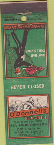 Matchbook Cover - O'Donnell's Sea Grill Washignton DC
