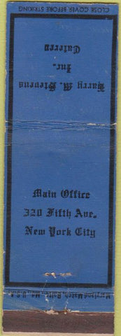 Matchbook Cover - Harry Stevens Caterer New York City