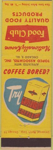 Matchbook Cover - Food Club Chicago IL Gaylord Coffee