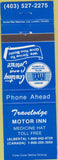 Matchbook Cover - Travelodge Motor Inn Medicine Hat Canada