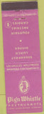 Matchbook Cover - Pig'n Whistle Restaurants Los Angeles CA Pasadena