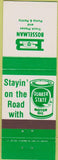 Matchbook Cover - Bosselman Truck stop oil gas Quaker State