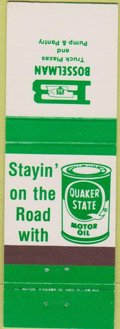 Matchbook Cover - Bosselman Truck stop oil gas Quaker State