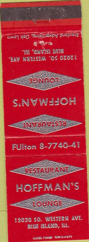 Matchbook Cover - Hoffman's Restaurant Blue Island IL