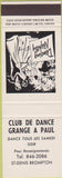 Matchbook Cover - Club De Dance Grange A Paul ST Denis Brompton