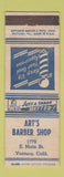 Matchbook Cover - Art's Barber Shop Ventura CA ADVANCE WORN
