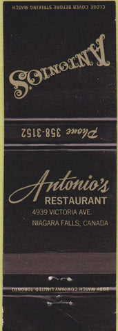 Matchbook Cover - Antonio's Restaurant Niagara Falls Canada