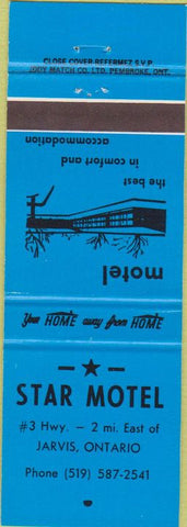 Matchbook Cover - Star Motel Jarvis ON