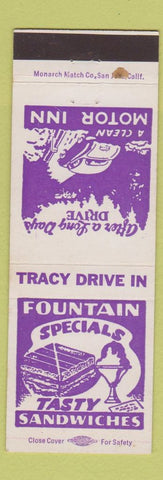 Matchbook Cover - Tracy Drive In Travis Motel Tracy CA