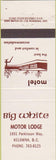 Matchbook Cover - Big White Motor Lodge Kelowna BC