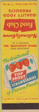 Matchbook Cover - Food Club Top Frost Strawberries
