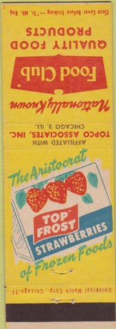 Matchbook Cover - Food Club Top Frost Strawberries