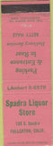 Matchbook Cover - Spadra Liquor Store Fullerton CA