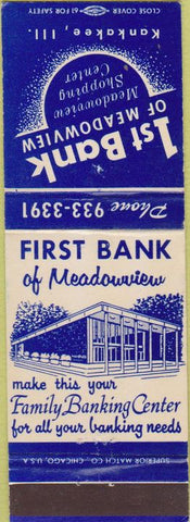 Matchbook Cover - First Bank Meadowview Kankakee IL