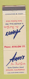 Matchbook Cover - Arno's Seafood Grotto Santa Catalina Island CA