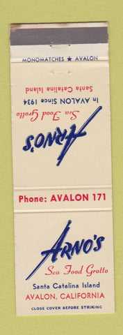 Matchbook Cover - Arno's Seafood Grotto Santa Catalina Island CA
