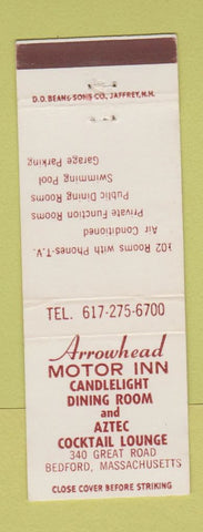 Matchbook Cover - Arrowhead Motor Inn Bedford MA