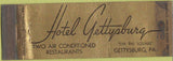 Matchbook Cover - Hotel Gettysburg PA WORN