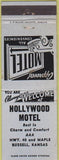 Matchbook Cover - Hollywood Motel Russell KS WEAR