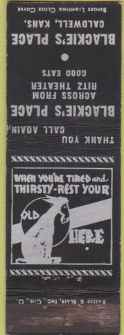 Matchbook Cover - Blackie's Place Caldwell KS WEAR