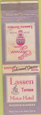 Matchbook Cover - Lassen Terrace Motor Hotel Wichita KS STAINED