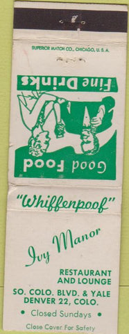 Matchbook Cover - Ivy Manor Denver CO