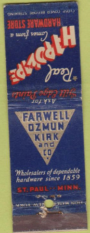 Matchbook Cover - Farwell Ozmun Kirk Hardware St Paul MN WORN