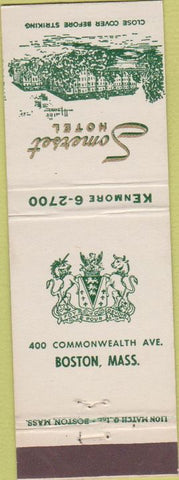Matchbook Cover - Somerset Hotel Boston MA