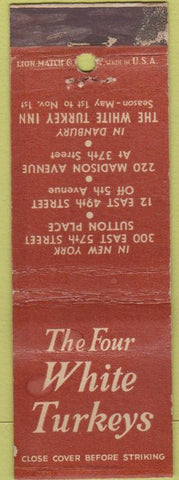Matchbook Cover - Foru White Turkeys NYC Diplay wear