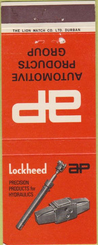 Matchbook Cover - Lockeed AP Precison Tools Johannesburg South Africa