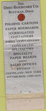 Matchbook Cover - Ohio Boxboard Co Rittman OH WORN CREASES