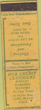 Matchbook Cover - Hub Credit Clothing Long Beach CA WORN