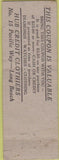 Matchbook Cover - Hub Credit Clothing Long Beach CA WORN