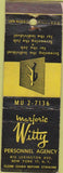 Matchbook Cover - Witty Personnel Agency NYC WORN