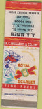 Matchbook Cover - Altieri Royal Scarlet Foods Princeton NJ wear