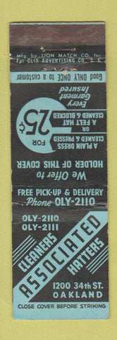 Matchbook Cover - Associated Cleaners Hatters Oakland CA CLIX
