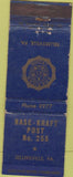Matchbook Cover - Kase Kraft American Legion Sellersville PA