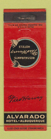 Matchbook Cover - Fred Harvey Alvarado Hotel Albuquerque NM WEAR