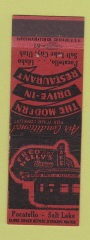 Matchbook Cover - Fred & Kelly's BBQ Pocatello ID Salt Lake City UT