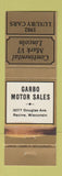 Matchbook Cover - 1982 Lincoln Mark VI Garbo Racine WI WEAR